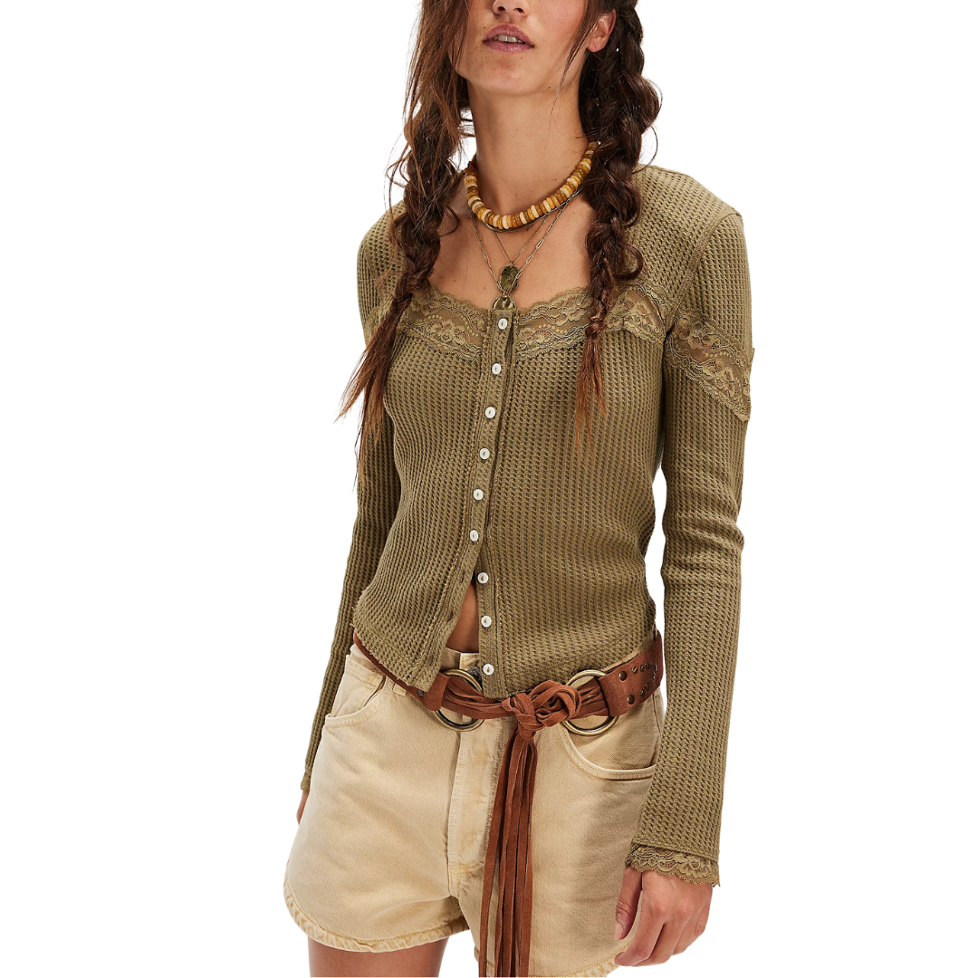 Lets Party Cardi - Gothic Olive - Free People | Hive Supply Co